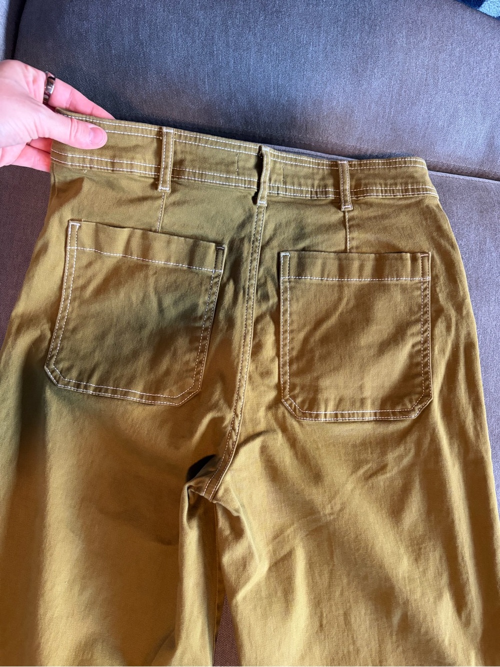 Bagatelle Olive-Mustard High-Rise Wide Leg Pants - Picture 3 of 5